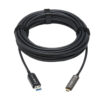 Tripp Lite USB-A to USB-C Plenum Fiber Active Optical Cable (M/M), USB 3.2 Gen 2 10Gbps, Data Only, Black, 15 m (49 ft.) - U428F-15M-D321