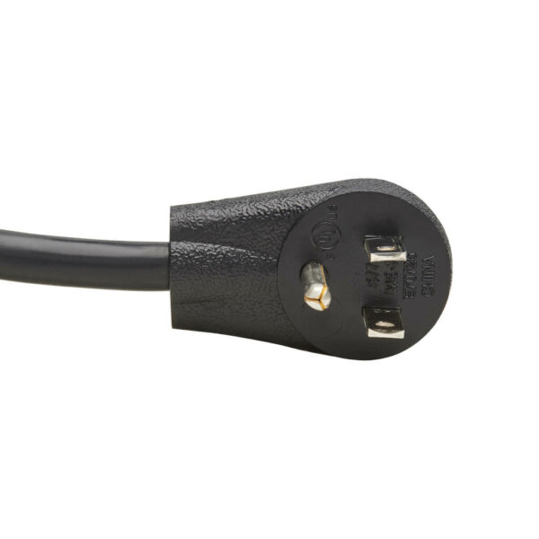 Tripp Lite series Extension Cord Y Splitter, Right-Angle NEMA 5-15P to 2x NEMA 5-15R - Heavy Duty, 15A, 120V, 14 AWG, 1 ft. (0.3 m), Black