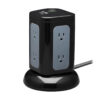 Tripp Lite series 6-Outlet Surge Protector Tower, 3x USB-A, 1x USB-C, 8 ft. Cord, 5-15P Plug, 1800 Joules, Black