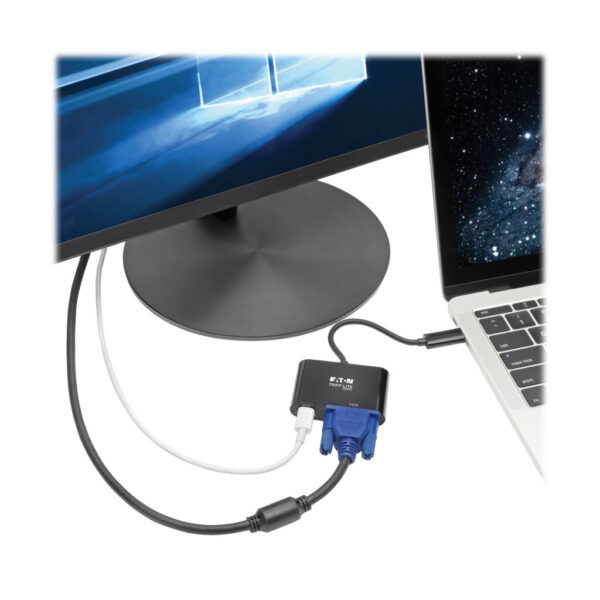 8d11b59c072ac497fd8659ec2ec76f6d Tripp Lite series USB-C to VGA Adapter with PD Charging, Black - U444-06N-VB-C