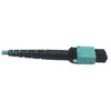 Tripp Lite series 400G Multimode 50/125 OM4 Plenum-Rated Fiber Optic Cable, 24F MTP/MPO-PC (F/F), Aqua, 5 m