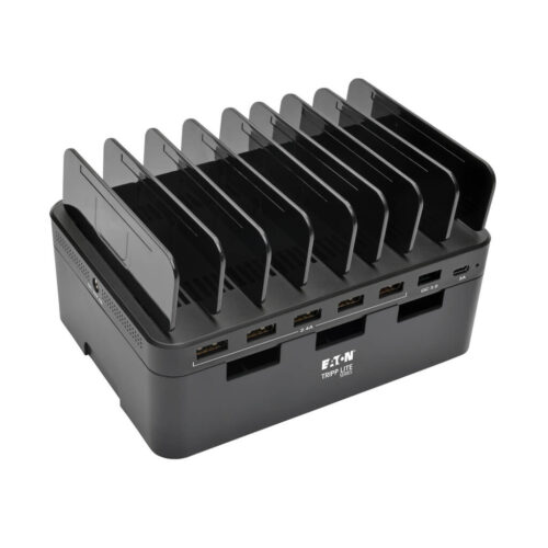 Tripp Lite series 7-Port USB Charging Station with Quick Charge 3.0, USB-C Port, Device Storage, 5V 4A (60W) USB Charge Output
