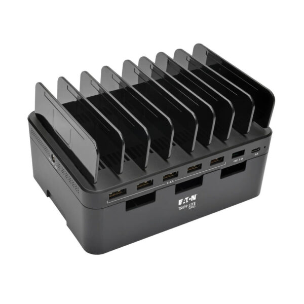 Tripp Lite series 7-Port USB Charging Station with Quick Charge 3.0, USB-C Port, Device Storage, 5V 4A (60W) USB Charge Output