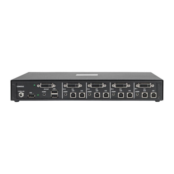 Secure KVM Switch, 4-Port, DVI to DVI, NIAP PP3.0 Certified, Audio, CAC Support, Single Monitor, TAA