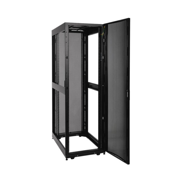 Tripp Lite series 42U SmartRack Standard-Depth Rack Enclosure Cabinet, Threaded 10-32 Mounting Holes with doors & side panels