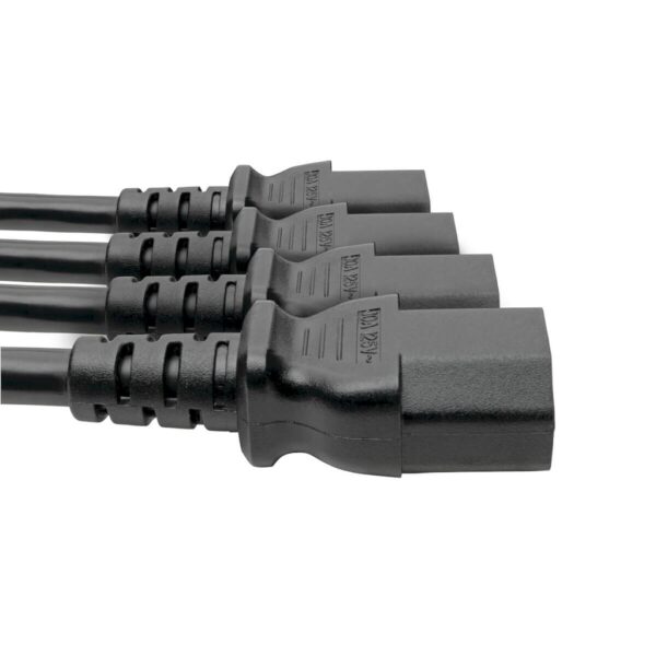 Tripp Lite series Power Cord Splitter, C14 to 4xC13 PDU Style - 10A, 250V, 18 AWG, 18-in. (45.72 cm), Black