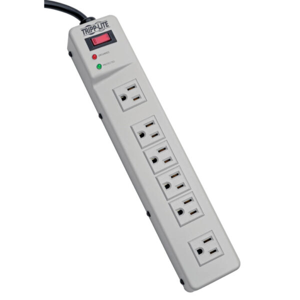 8eab9568965df53474571d5fde385d47 Tripp Lite series Protect It! Surge Protector with 6 Right-Angle Outlets, 6 ft. (1.83 m) Cord, 1340 Joules, Diagnostic LEDs, Metal Case