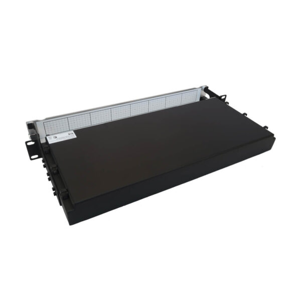 Tripp Lite series Preloaded Fiber Panel, 1U - 2x (24F MTP/MPO-PC to 12x LC Duplex F/M) 24F Trunk Cables, OM4 Multimode, 10 m (32.8 ft.)