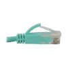 Tripp Lite series Cat6a 10G Snagless Molded Slim UTP Ethernet Cable (RJ45 M/M), PoE, Aqua, 1 ft. (0.3 m)