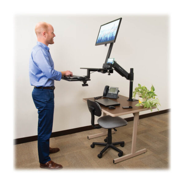 Tripp Lite series Height-Adjustable Sit-Stand Workstation, Single-Monitor, Clamp-On