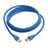 Tripp Lite series Cat6a 10G Snagless Shielded STP Ethernet Cable (RJ45 M/M), PoE, Blue, 7 ft. (2.13 m)