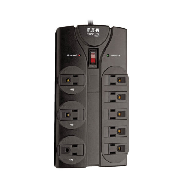8f0cf6c4b0fe33bc802df74562ad9a19 Tripp Lite series Protect It! 8-Outlet Surge Protector, 8 ft. (2.43 m) Cord, 1440 Joules, Black Housing