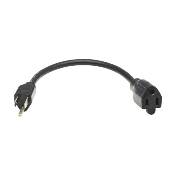 8f3ac46bae181b81a7363616859e7406 Tripp Lite series Power Extension Cord, NEMA 5-15P to NEMA 5-15R - 13A, 120V, 16 AWG, 1 ft. (0.3 m), Black