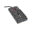 Tripp Lite series Protect It! 8-Outlet Surge Protector, 8 ft. (2.43 m) Cord, 2160 Joules, Tel/Fax/Modem/Coax Protection, RJ11