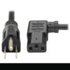 8f467c488c583a32056e10795e113b25 Tripp Lite series Computer Power Cord, NEMA 5-15P to Left-Angle C13 - 10A, 125V, 18 AWG, 6 ft. (1.83 m), Black