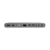 Tripp Lite USB-C Triple-Display Dock, 4K HDMI/DisplayPort, VGA, USB 3.x 5Gbps Hub, GbE, 100W PD Charging, Thunderbolt 3, Silver - U442-DOCK4-S