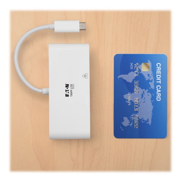 Tripp Lite series USB-C Multiport Adapter, DVI, USB 3.x (5Gbps) Hub Port, Gbe and PD Charging, White
