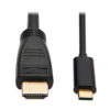 Tripp Lite series USB-C to HDMI Active Adapter Cable (M/M), 4K 60 Hz, 4:4:4, HDCP 2.2, Mid-Cable Adapter, Black, 15 ft. (4.6 m)