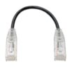 Tripp Lite series Cat6 Gigabit Snagless Slim UTP Ethernet Cable (RJ45 M/M), PoE, Black, 8-in. (20.32 cm)