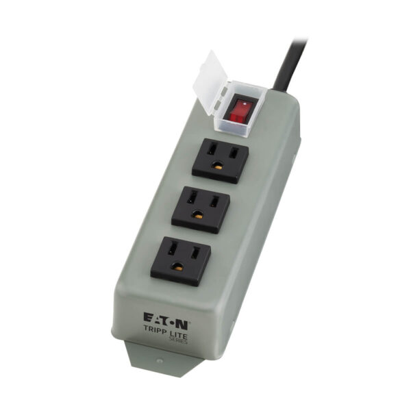 Tripp Lite series Industrial Power Strip, 3-Outlet, 6 ft. (1.8 m) Cord, NEMA 5-15P Plug, Switch Guard