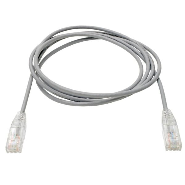 926403f3f648ae9d7c8362ab11f04eb3 Tripp Lite series Cat6 Gigabit Snagless Slim UTP Ethernet Cable (RJ45 M/M), PoE, Gray, 7 ft. (2.13 m)