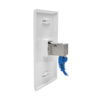 Tripp Lite series Cat6 Straight-Through Modular Shielded In-Line Snap-In Coupler with 90-Degree Down-Angled Port (RJ45 F/F), TAA