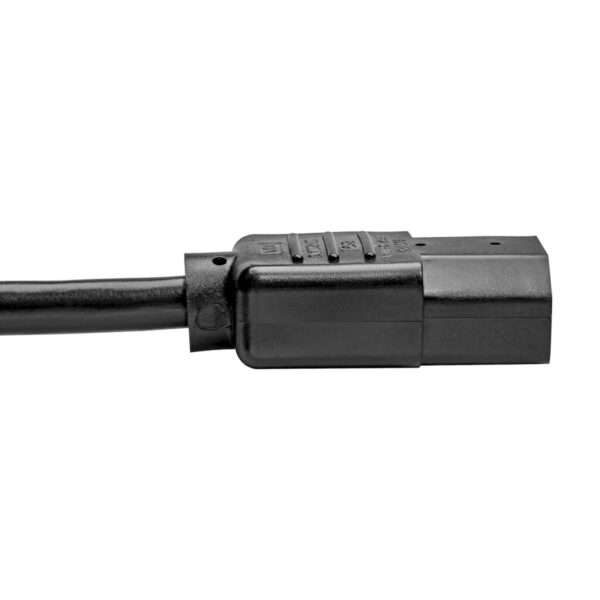 Tripp Lite series Computer Power Cord, Right-Angle NEMA 5-15P to C13 - Heavy-Duty, 15A, 125V, 14 AWG, 6 ft. (1.83 m), Black