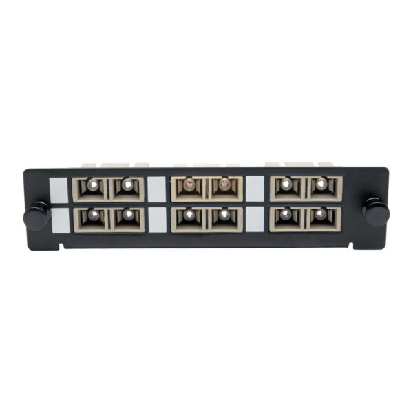 93313281a698233317624d0b9b815940 Tripp Lite series High-Density Fiber Adapter Panel (MMF/SMF), 6 SC Duplex Connectors, Black