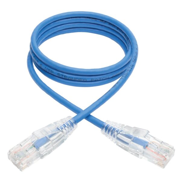 Tripp Lite series Cat6 Gigabit Snagless Slim UTP Ethernet Cable (RJ45 M/M), PoE, Blue, 3 ft. (0.91 m)