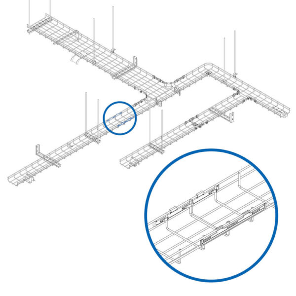 Tripp Lite series Fast Docking Coupler Bar for Wire Mesh Cable Trays, 50 Pack