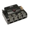 Tripp Lite series Protect It! 6-Outlet Surge Protector - 4 Rotating Outlets, 5-15P Input, 1440 Joules, Tel/Modem/Coax Protection, Black