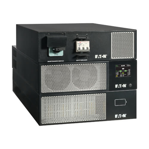 Eaton 93PX 7.5kVA 7.5kW 208V 3-Phase Online UPS, L21-30P Input, 2x L21-30R Output, Maintenance Bypass, Industrial Gateway Card, 9U - 93PX8KIND