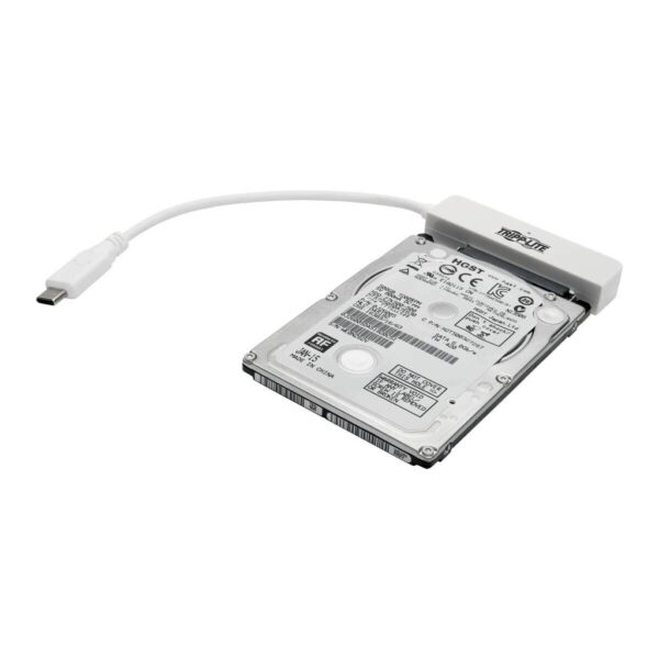 Tripp Lite series USB 3.1 Gen 1 (5 Gbps) USB-C to SATA III Adapter Cable with UASP, 2.5 in. SATA Hard Drives, Thunderbolt 3 Compatible, White
