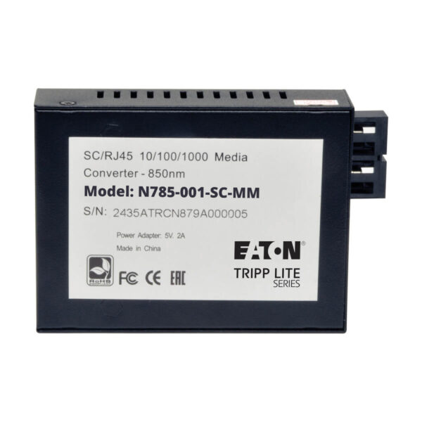 Tripp Lite series Gigabit Multimode Fiber to Ethernet Media Converter, 10/100/1000 SC, 550 m, 850 nm