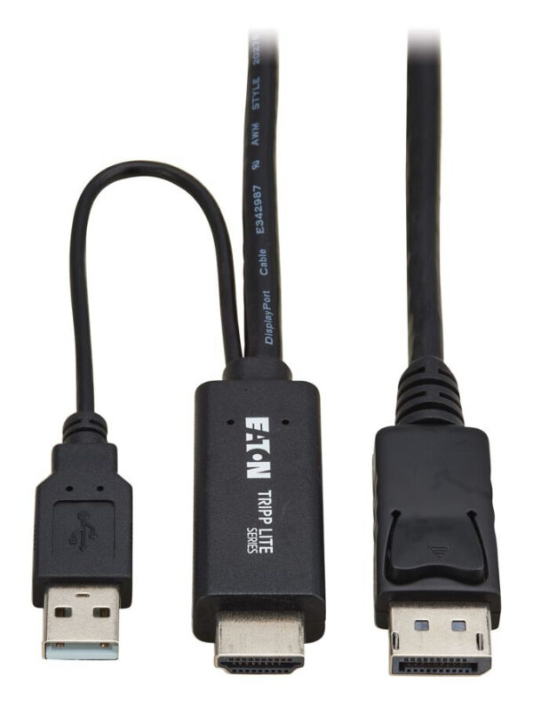 Tripp Lite series HDMI to DisplayPort Active Adapter Cable (M/M) - 4K 60 Hz, USB Power, Black, 1 m (3.3 ft.) - P567-01M-4K6