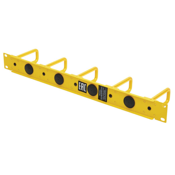 Tripp Lite series Horizontal Cable Manager - Flexible Rings, Yellow, 1U