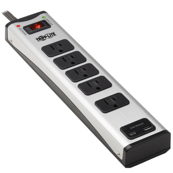Tripp Lite TLM506USBC surge protector Black, Silver 5 AC outlet(s) 120 V 1,83 m