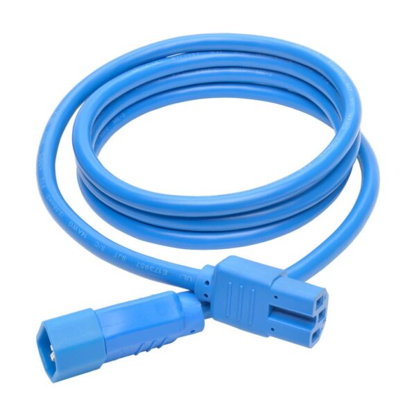 Tripp Lite series Power Cord C14 to C15 - Heavy-Duty, 15A, 250V, 14 AWG, 6 ft. (1.83 m), Blue