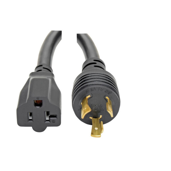 Tripp Lite series Power Cord Adapter, NEMA L5-20P to NEMA 5-15R - Heavy-Duty, Locking, 20A, 125V, 12 AWG, 6-in. (15.24 cm), Black