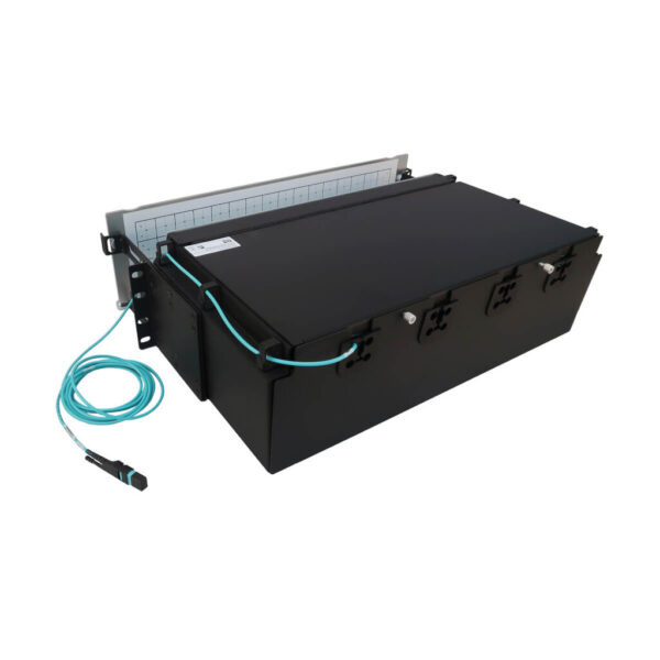 960083e884092d02fb6c6cb8075df5ae Tripp Lite series Preloaded Fiber Patch Panel, 3U - 64x (12F MTP/MPO-PC to 4x LC Duplex F/F) 8F Trunk Cables, OM4 Multimode, 3 m (9.8 ft.)