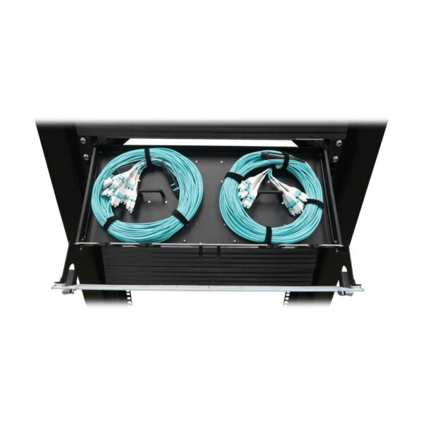 96238e1479ebc48df9666e09d995f0a1 Tripp Lite series Preloaded Fiber Panel, 1U - 2x (24F MTP/MPO-PC to 12x LC Duplex F/M) 24F Trunk Cables, OM4 Multimode, 20 m (65.6 ft.)