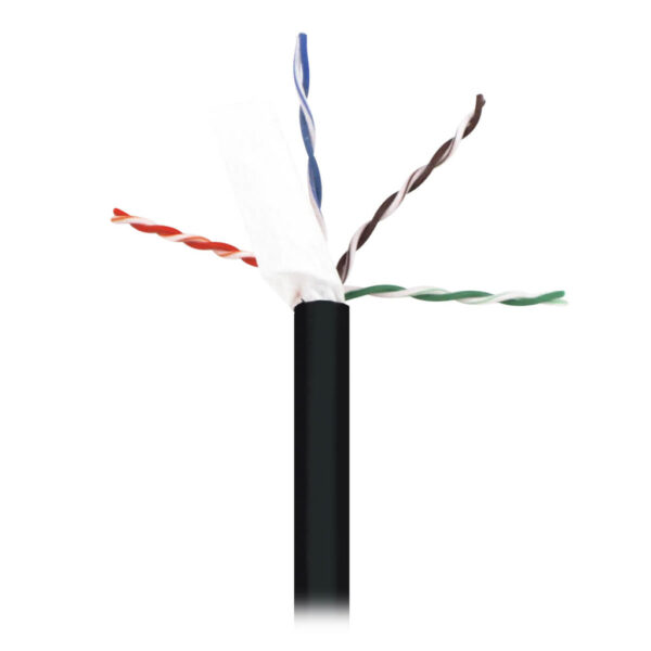 Tripp Lite series Cat6/Cat6e 600 MHz Solid-Core Direct-Burial Outdoor-Rated UTP Bulk Ethernet Cable - Black, 1,000 ft. (304.8 m)