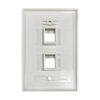 Tripp Lite series Safe-IT 2-Port Single-Gang Keystone Wall Plate, Antibacterial, Ivory Gloss, TAA