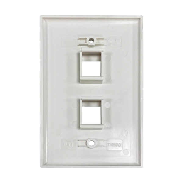 Tripp Lite series Safe-IT 2-Port Single-Gang Keystone Wall Plate, Antibacterial, Ivory Gloss, TAA