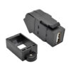 Tripp Lite series USB 2.0 All-in-One Keystone/Panel Mount Angled Coupler (F/F), Black