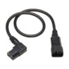 Tripp Lite series Power Extension Cord, Right-Angle C13 to C14 PDU Style - 10A, 250V, 18 AWG, 2 ft. (0.61 m), Black
