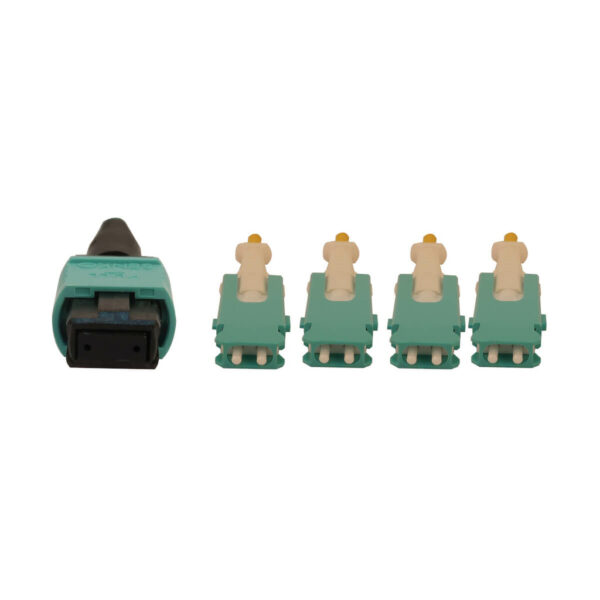 Tripp Lite series 40/100/400G Multimode 50/125 OM4 Breakout Fiber Optic Cable (12F MTP/MPO-PC to 4x Duplex SN-PC F/M), LSZH, Magenta, 3 m (9.8 ft.)