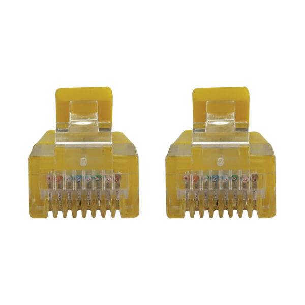 Tripp Lite series Cat6a 10G Snagless Molded Slim UTP Ethernet Cable (RJ45 M/M), PoE, Yellow, 6 in. (15 cm)