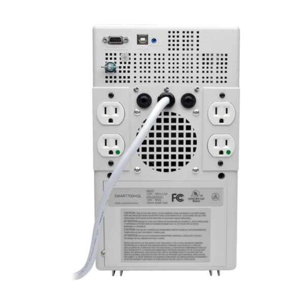 Tripp Lite series SmartPro 120V 700VA 450W Medical-Grade Line-Interactive Tower UPS with 4 Outlets, Full Isolation, USB, Lithium Battery - SMART700HGL