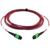 973a2e5e166c2f46b967f17ffb57cfbb Tripp Lite series 400G Multimode 50/125 OM4 Plenum-Rated Fiber Optic Cable, 16F MTP/MPO-APC (F/F), Magenta, 5 m